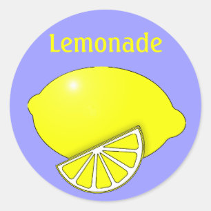 Lemonade Stickers with Lemon and Wedge