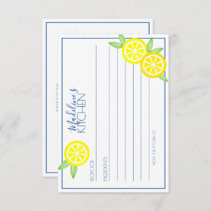 lemonade SUMMER CITRUS bridal shower RECIPE Enclosure Card