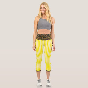 "LEMONADE WILDCAT" - HIGH-WAIST CAPRI LEGGINGS