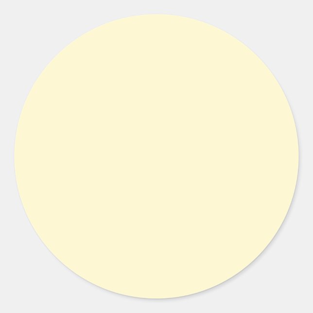 Lemonade Yellow Solid Colour | Classic Elegant Round Sticker (Front)