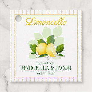 Lemoncello Bottle Wedding Favour Tags