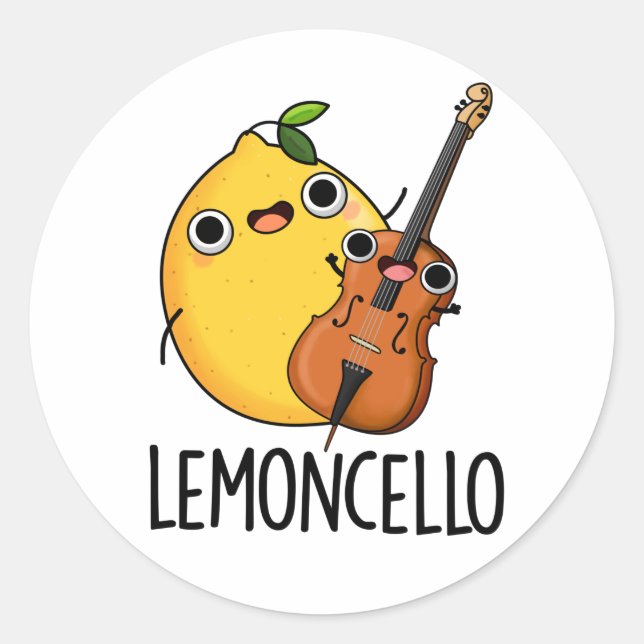 Lemoncello Funny Drink Pun  Classic Round Sticker (Front)