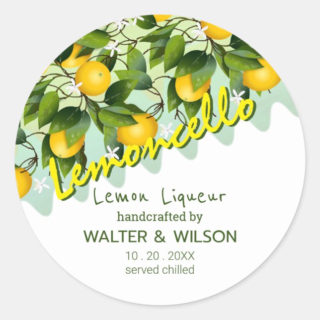 Lemoncello Lemon Fruit Classic Round Sticker (Front)