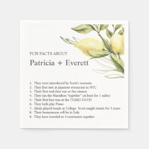 Lemond and leaves  FUN FACT WEDDING Napkin
