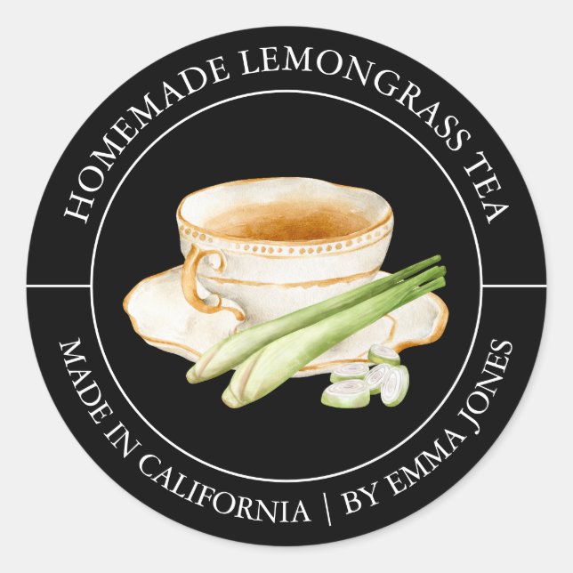Lemongrass Tea Modern label (Front)