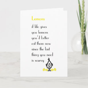 Lemons - a funny get well poem card