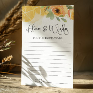 Lemons Advice and Wishes Bridal Shower Game Card