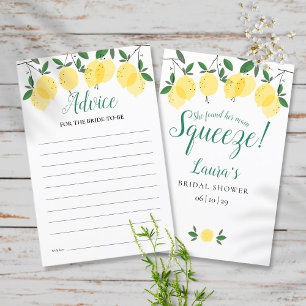 Lemons Advice For The Bride Bridal Shower Card