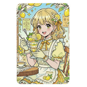 Lemons and a girl who loves lemons magnet