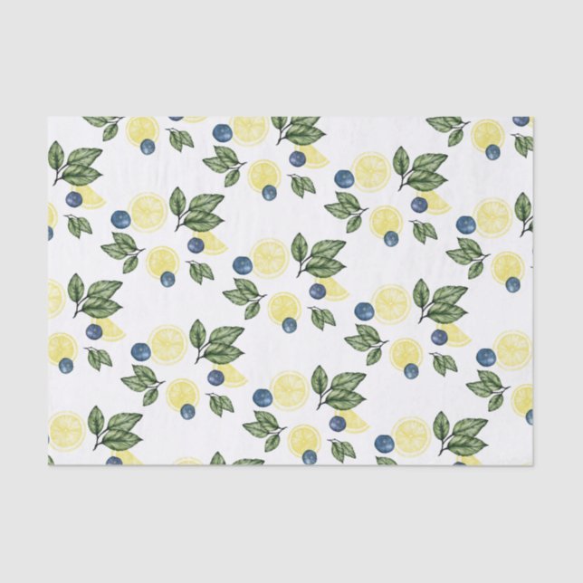Lemons and Blueberries Tissue Paper (Front)