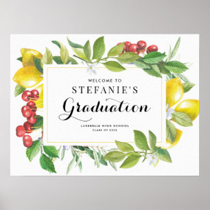 Lemons and Cherries Graduation Party Welcome Poster