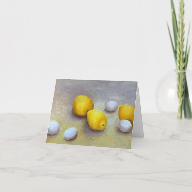 Lemons and Eggs Still Life greeting card (Front)