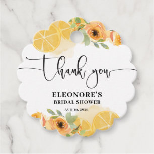 Lemons and Flowers bridal Shower Favour Tags