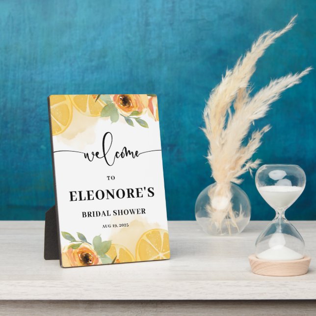 Lemons and Flowers Bridal Shower Welcome  Plaque (Side)