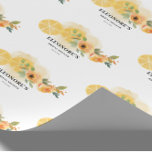 Lemons and Flowers Bridal Shower  Wrapping Paper<br><div class="desc">She found Main Squeeze Bridal Shower Wrapping Paper is created by szdesign. Design structure is based on awesome lemon slices at the borders to meet pretty common Bridal shower theme. This Bridal shower favour bag template combines two different fonts for more dynamic look. In case you need help about the...</div>