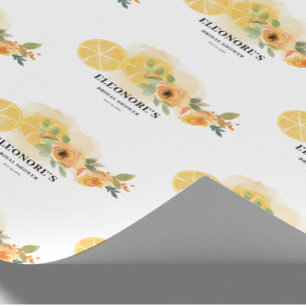 Lemons and Flowers Bridal Shower Wrapping Paper