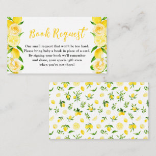 Lemons and Foliage Baby Shower Book Request Enclosure Card
