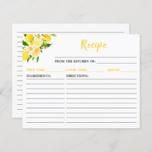 Lemons and Foliage Recipe Card