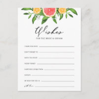 Lemons and Grapefruit Wishes for Bride and Groom