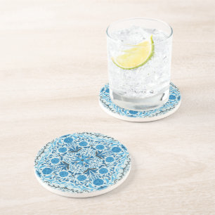 Lemons and leaves coaster