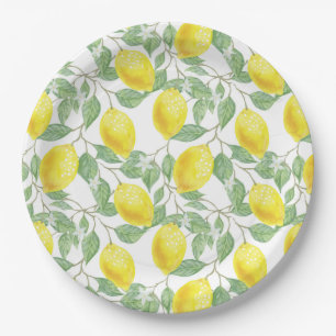 Lemons and Leaves Design  Paper Plate