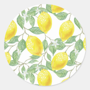 Lemons and Leaves Design Sticker