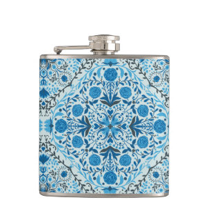 Lemons and leaves hip flask