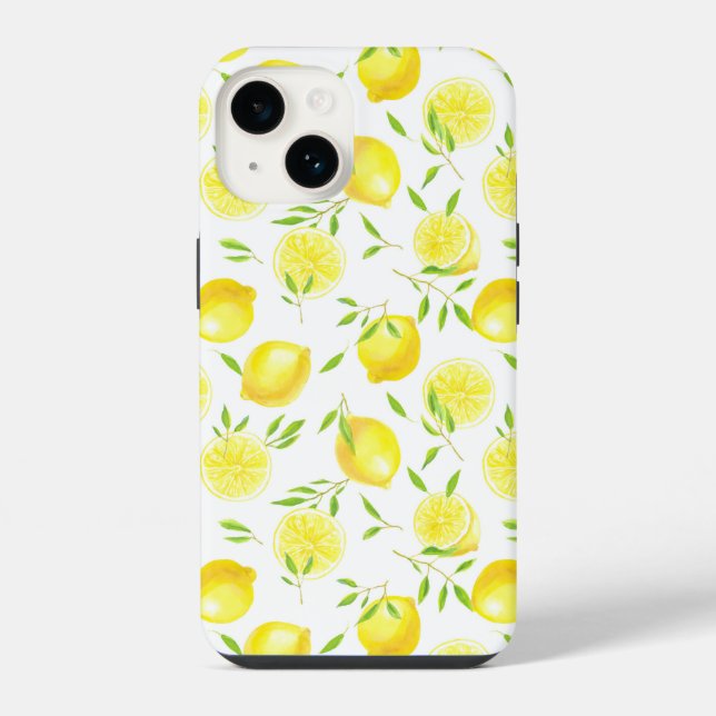 Lemons and leaves iPhone case (Back)