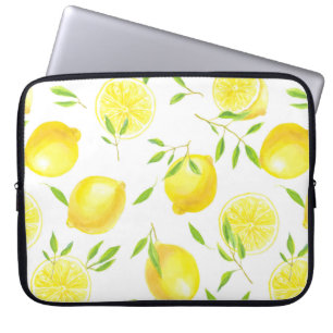 Lemons and leaves laptop sleeve