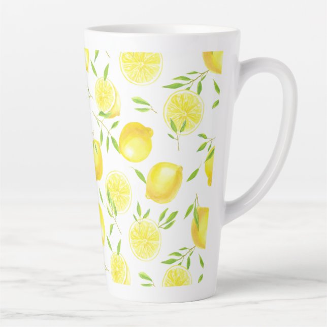 Lemons and leaves latte mug (Right)