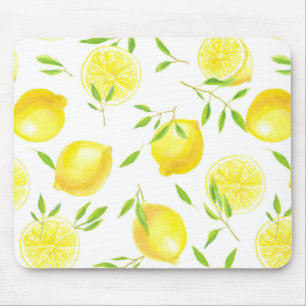 Lemons and leaves mouse mat