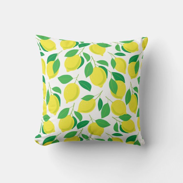 Lemons and leaves pattern cushion (Front)