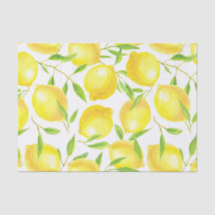 Lemons and leaves  pattern design tissue paper