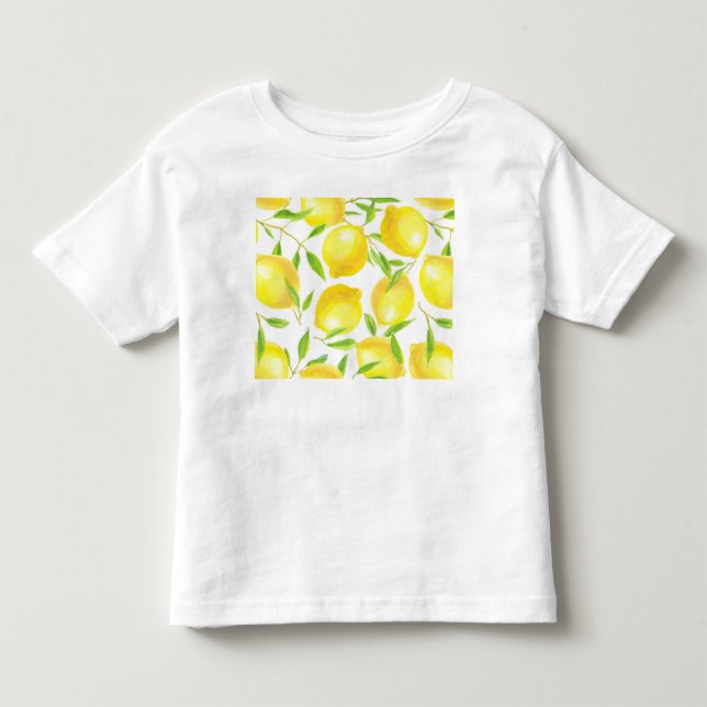 Lemons and leaves  pattern design toddler T-Shirt (Front)