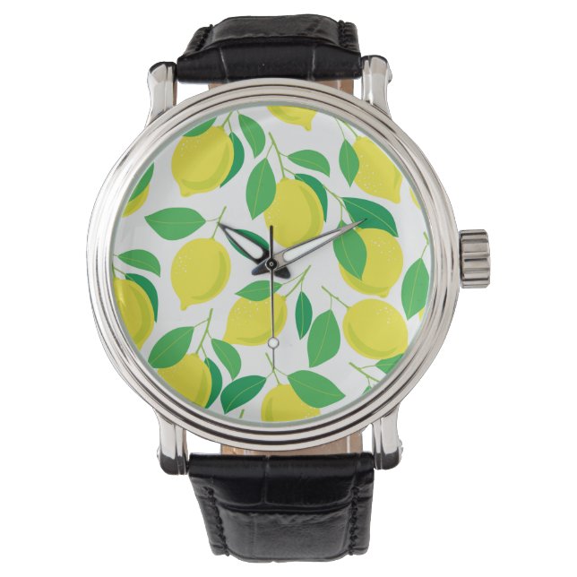 Lemons and leaves pattern watch (Front)