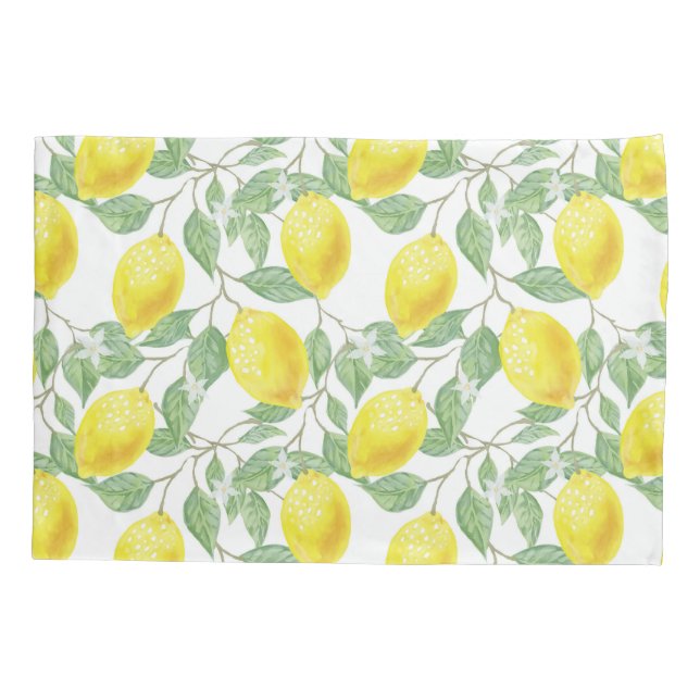 Lemons And Leaves Pillowcase (Back)