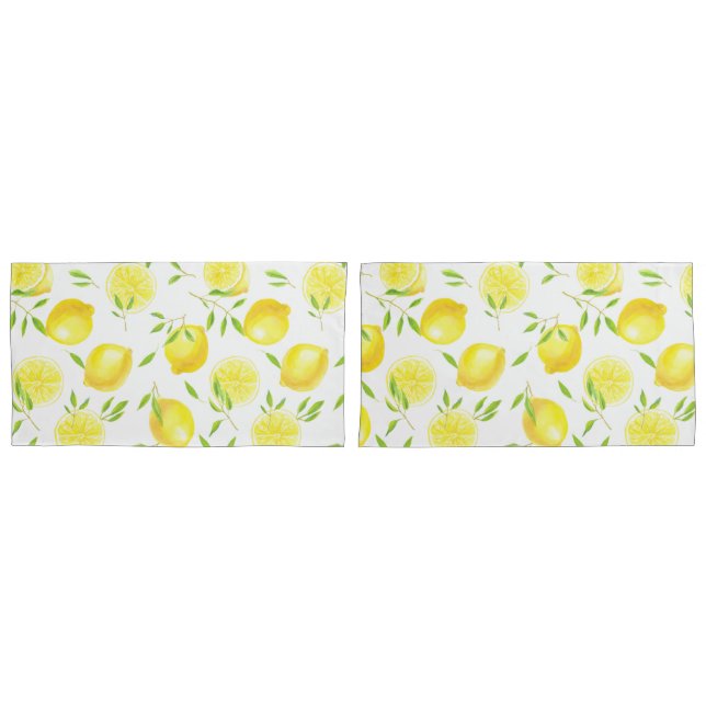 Lemons and leaves pillowcase (Front-Set)