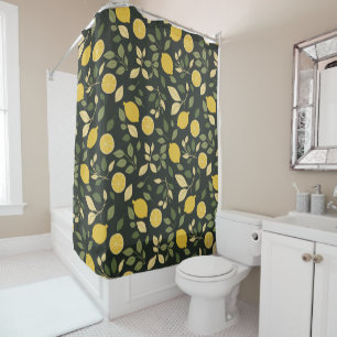 Lemons and Leaves Shower Curtain