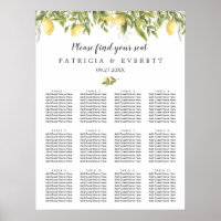 Lemons and leaves Summer Botanical wedding seating