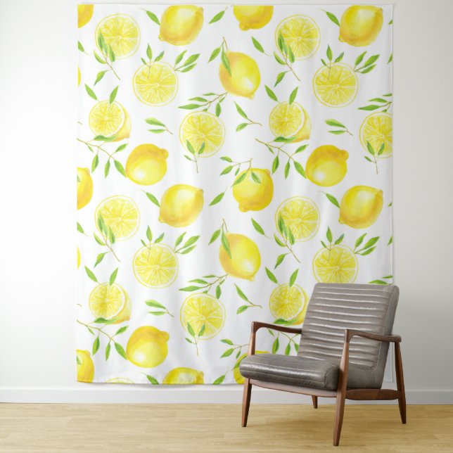 Lemons and leaves tapestry (In Situ)