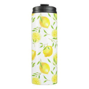 Lemons and leaves thermal tumbler
