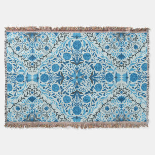 Lemons and leaves throw blanket
