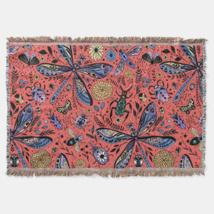 Lemons and leaves throw blanket