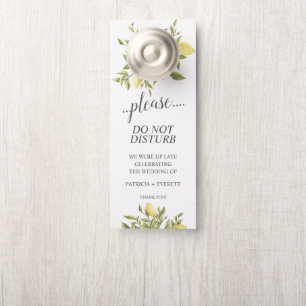 Lemons and Leaves Wedding Guest Do Not Disturb Door Hanger