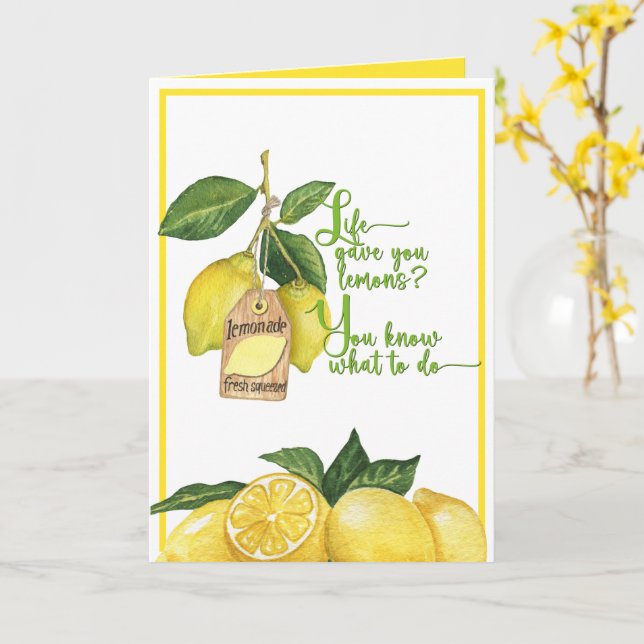 Lemons and Lemonade Encouraging Greeting Card (Yellow Flower)