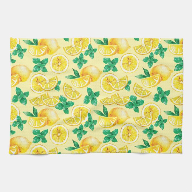 Lemons and lemonade tea towel (Horizontal)