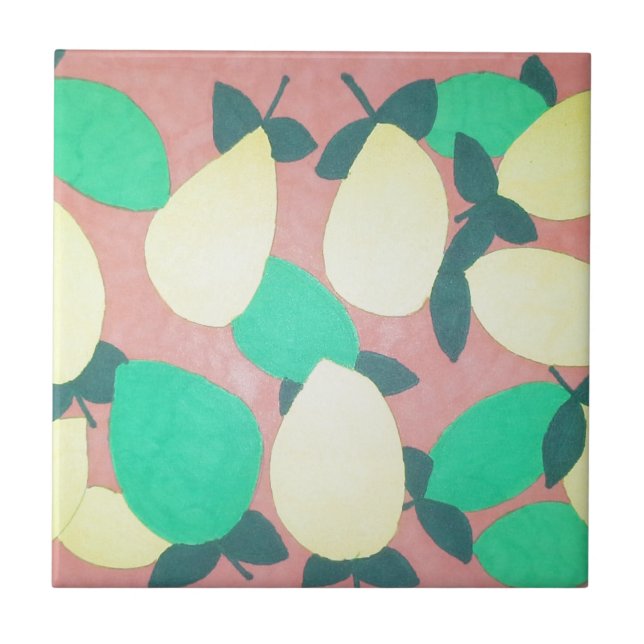 Lemons and Limes Citrus Fresh Pattern Tile (Front)