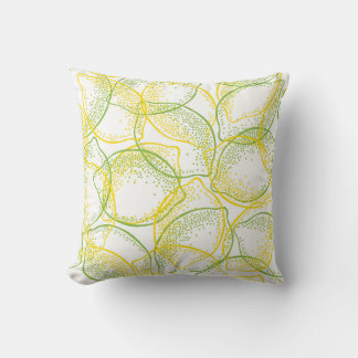 Lemons and Limes: Fresh Pattern. Cushion