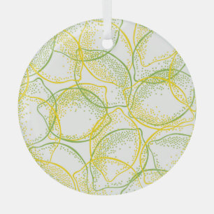 Lemons and Limes: Fresh Pattern. Glass Tree Decoration