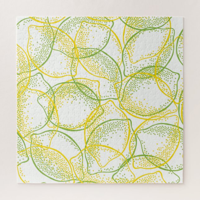 Lemons and Limes: Fresh Pattern. Jigsaw Puzzle (Vertical)